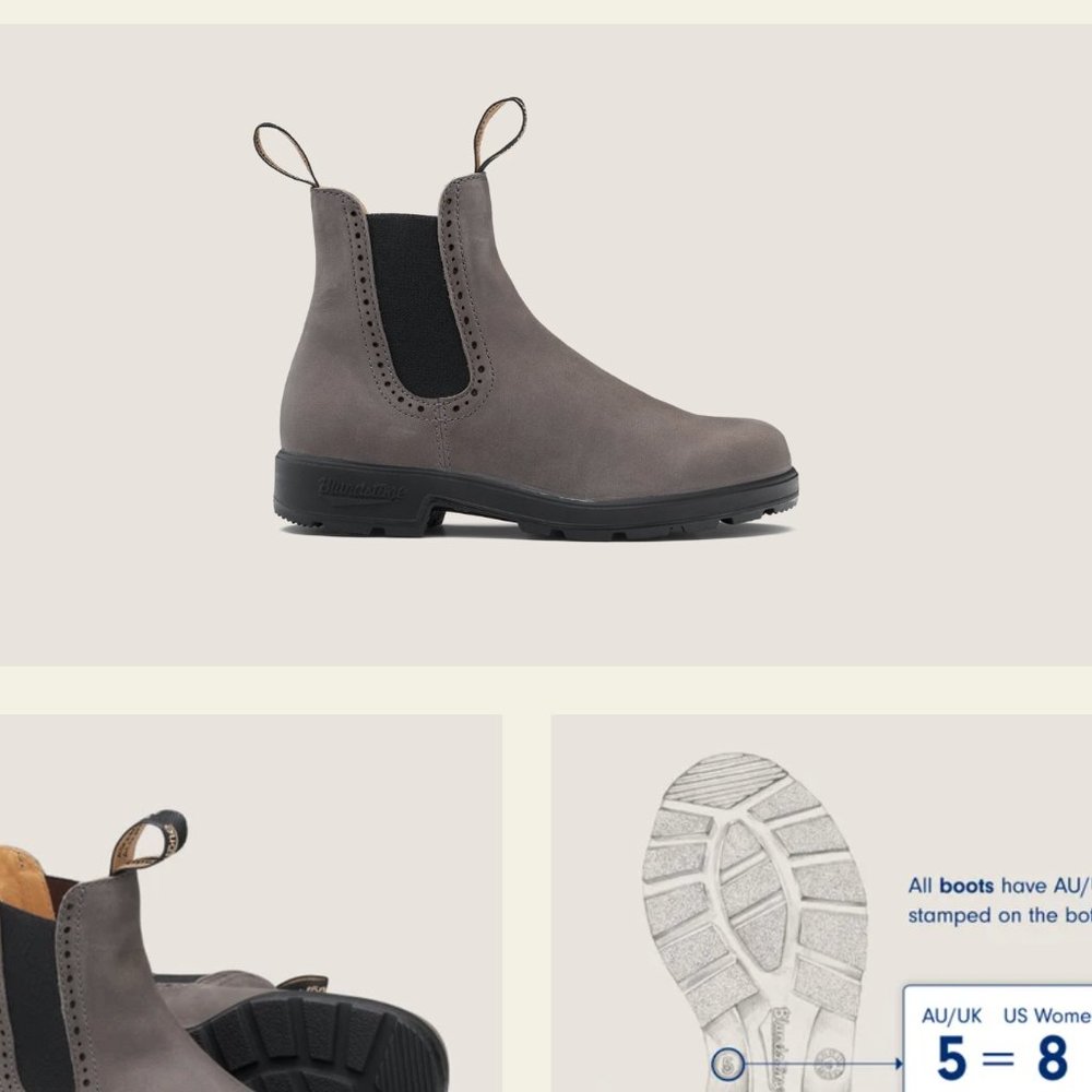 Blundstone High-Top Chelsea Boots, Dusty Grey, Size 9
